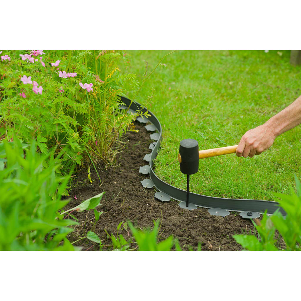 Nature Nature Border Border Set H5 cm x 10 m s pozemními kolíky šedou