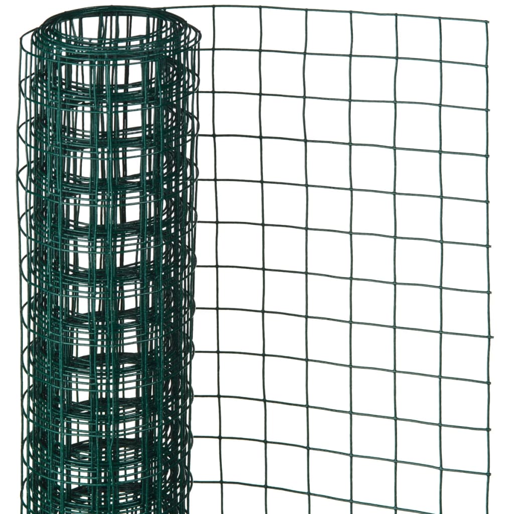 Nature mesh square 0.5x2.5 m 13 mm plastic coated steel green