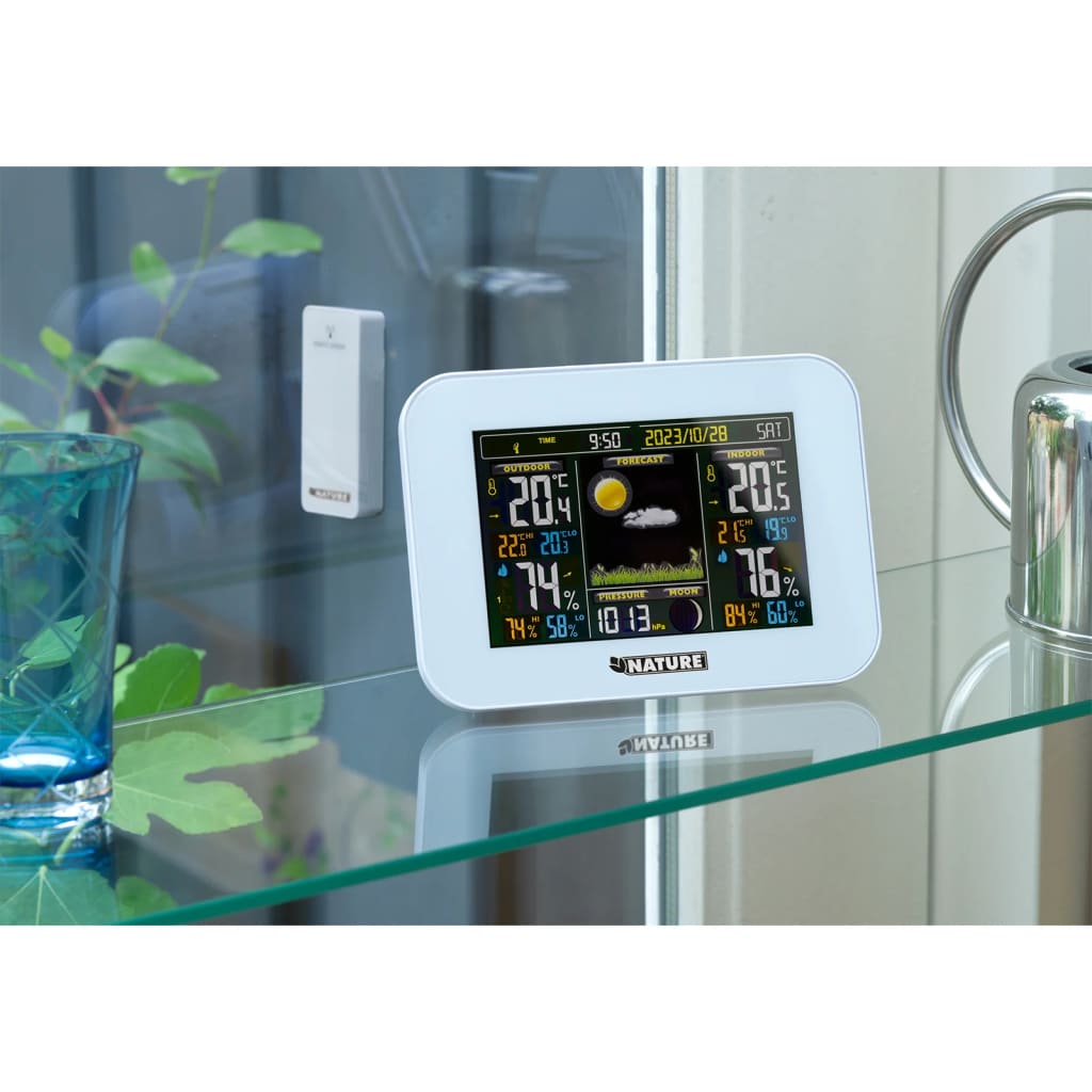Nature weather station Digital H12.5 x 17.5 x 2.5 cm White