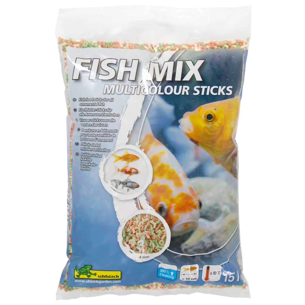 Ubbink Ubbink Fësch Iessen Fësch Mix Multicololour Sticks 4 mm 15 l