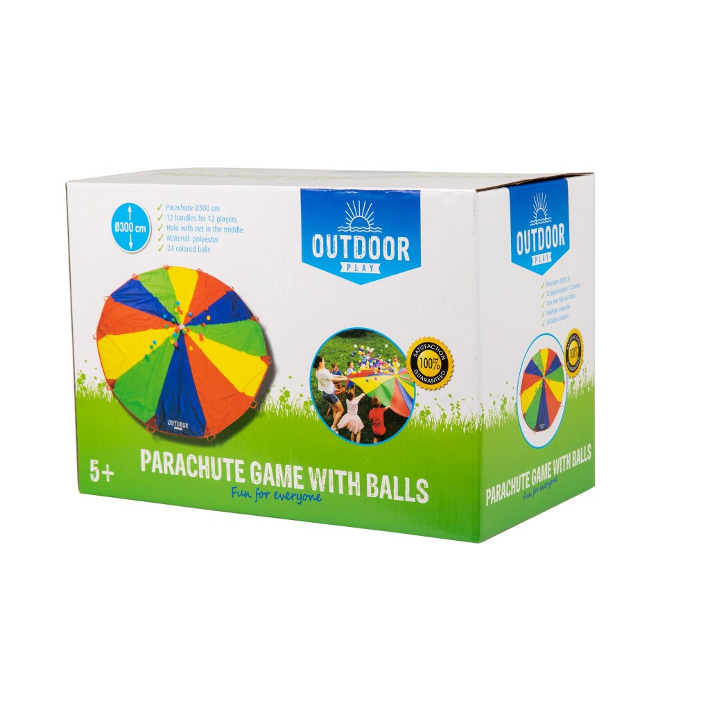 Juego al aire libre tela de paracaídas al aire libre con bolas