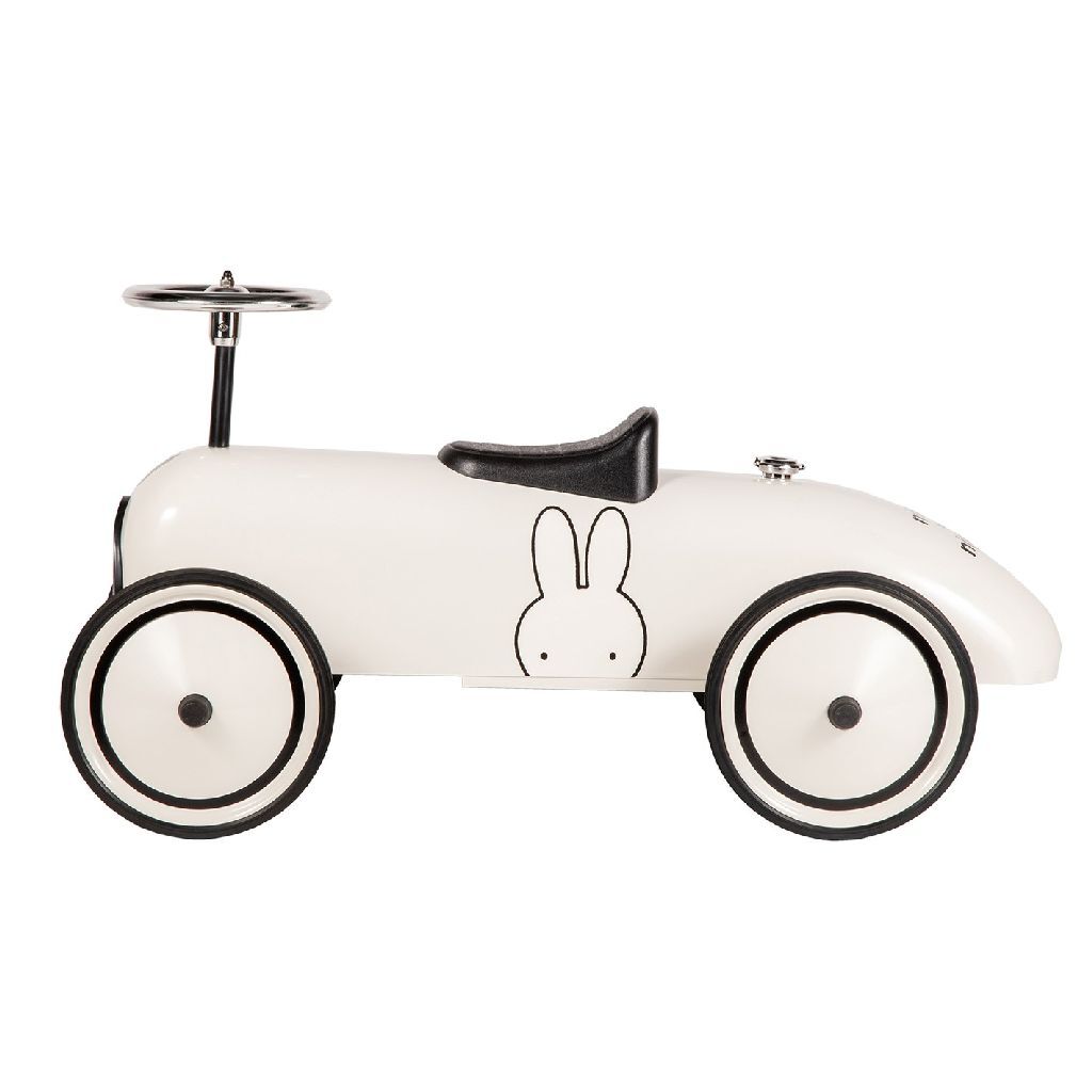 Nijntje retro loopauto wit zwart