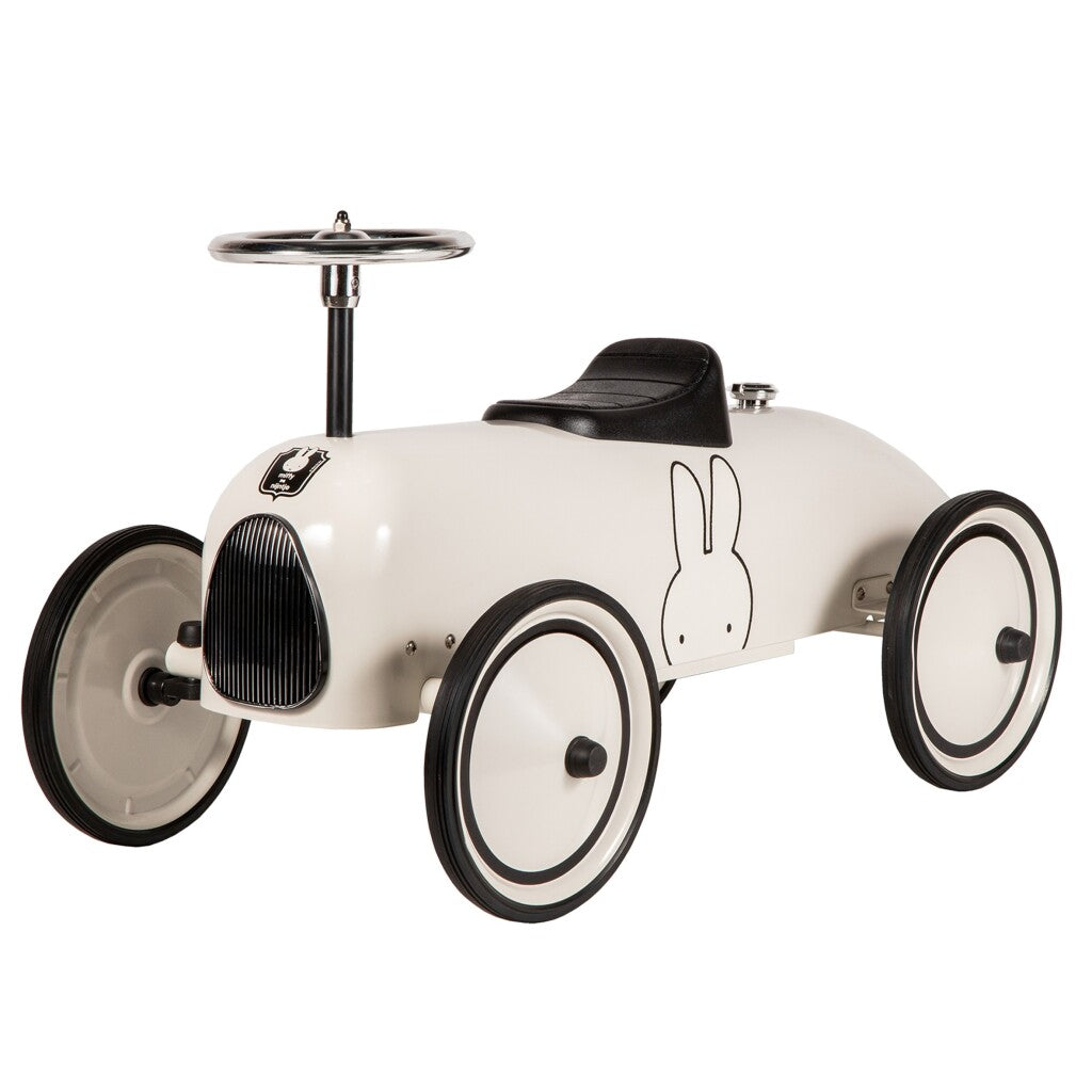 Nijntje retro loopauto wit zwart