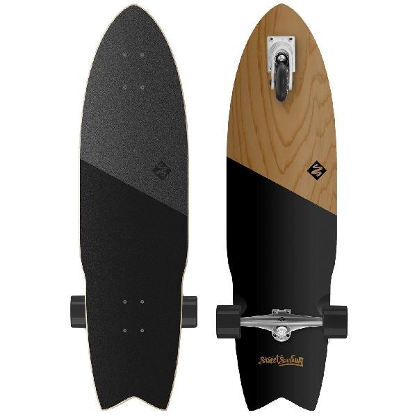 Street Surfing Shark Attack 36 Self -Triving Longboard Koa Black