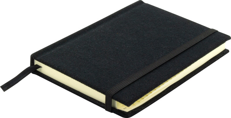 Kangaro K-5106 Alphabetboek A6 A-Z Linen Hard Cover Black, 208 pages, reading ribbon, Elastic