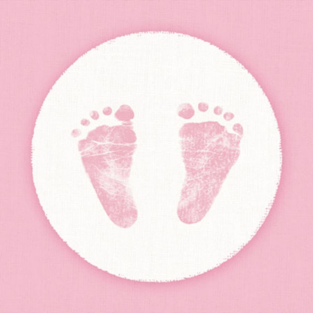BASIC NAPKINS Baby Feet Girl 25 cm 20 pièces