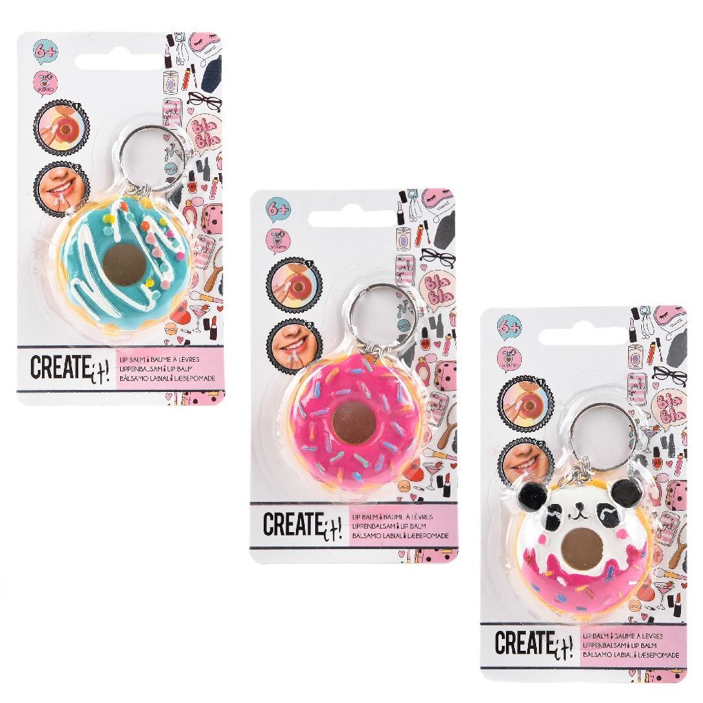 Create it! Beauty key ring donut with lip balm