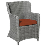Cuscino di sedile Madison per sedia da giardino di vimini Panama 48x48 cm Terracotta