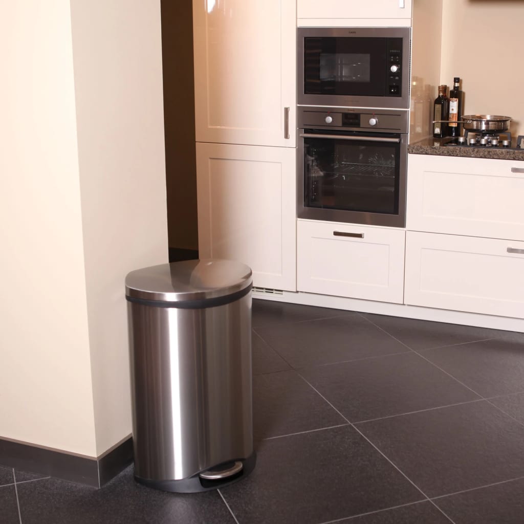 EKO Pedal bin Shell 2x22 L Mat silver colored