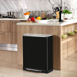 EKO EKO Pedal bin E-Cube 28 L+18 L Mattzwart