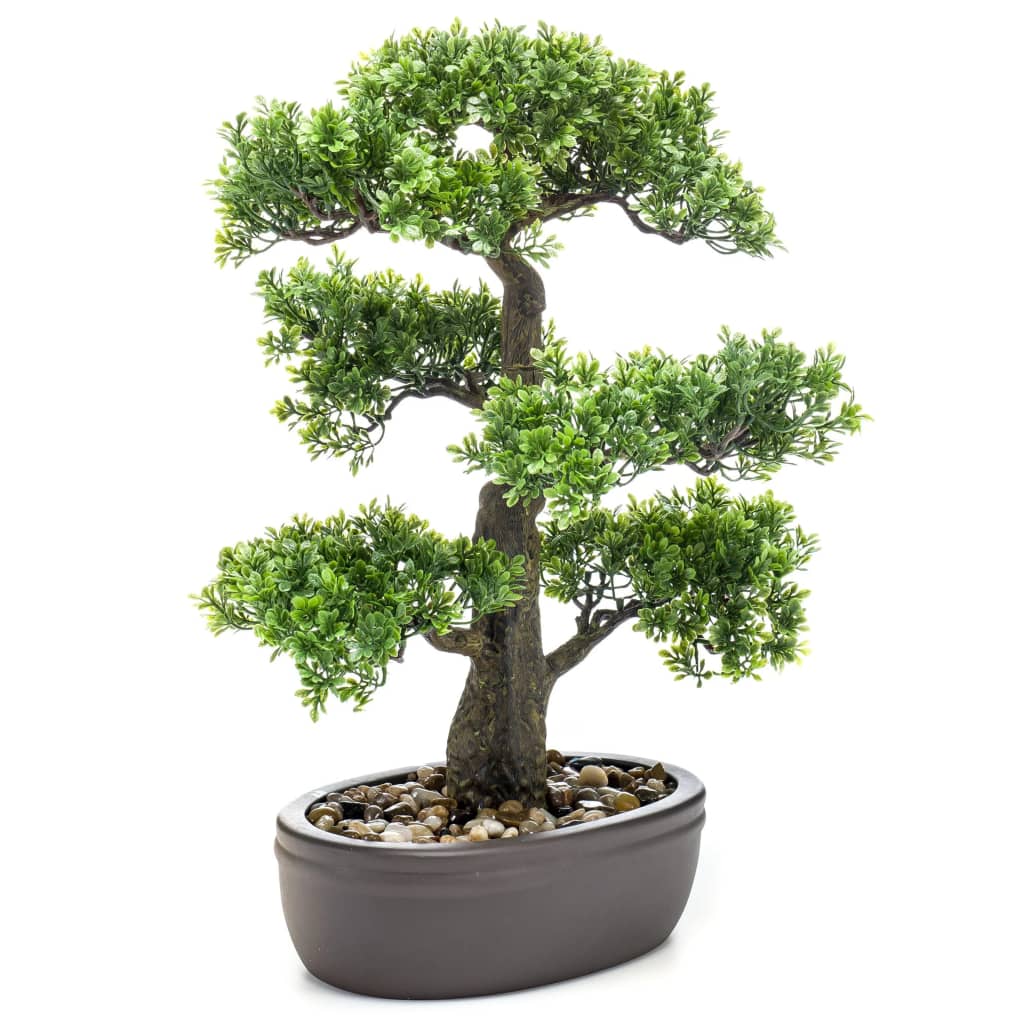 Pianta d'arte di smeraldo smeraldo in pentola marrone ficus minibonsai 43 cm