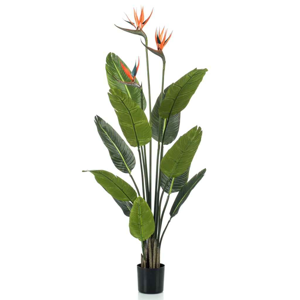 Smaragdna smaragdna umetniška rastlina z loncem in rožami Strelitzia 120 cm