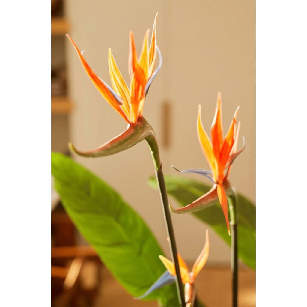 Smaragdna smaragdna umetniška rastlina z loncem in rožami Strelitzia 120 cm