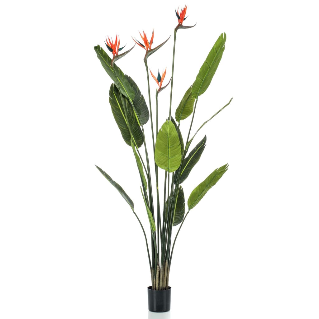 Emerald Smaragdkunstpflanze in Topf Strelitzia mit 4 Blüten 150 cm