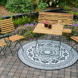 Esschert Design Esschert Design utomhusmatta 180 cm svartvitt OC18