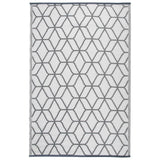 Esschert Design Esschert Design Outdoor Rug 180x121 cm Gray and White OC25