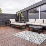 Esschert Design Esschert Design Outdoor Rug 180x121 cm Gray and White OC25