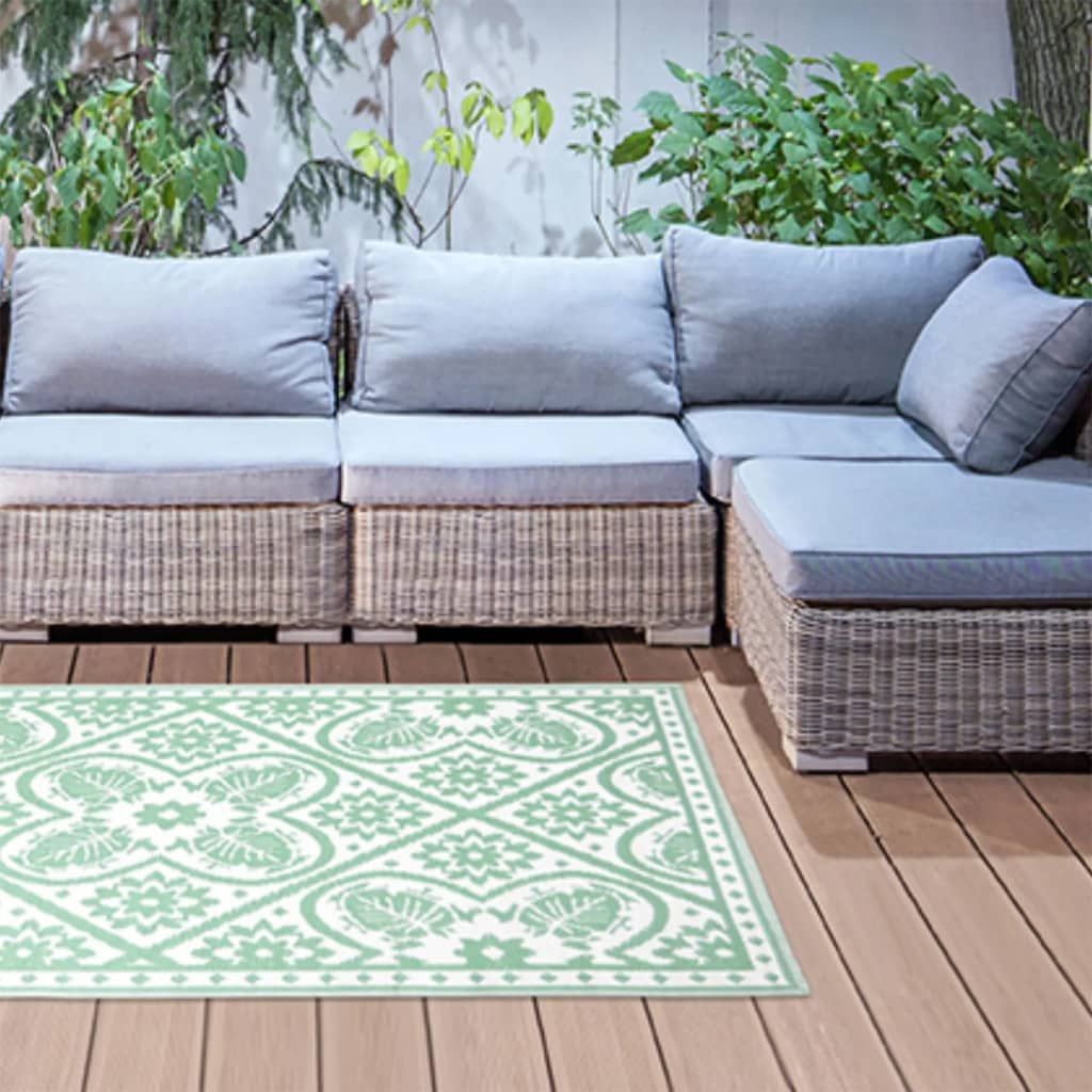 Esschert Design Esschert Design dywan zewnętrzny 182x122 cm zielony i biały
