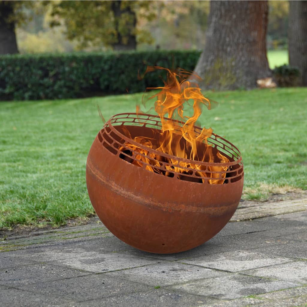 Esschert Design Esschert Design camino sferico -strisce a forma di ruggine.