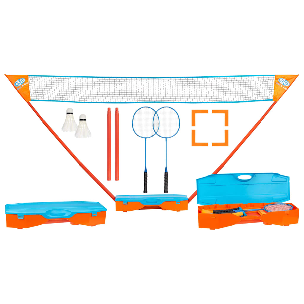 GO GO GO GO GO Instant Badminton Play set azul y naranja