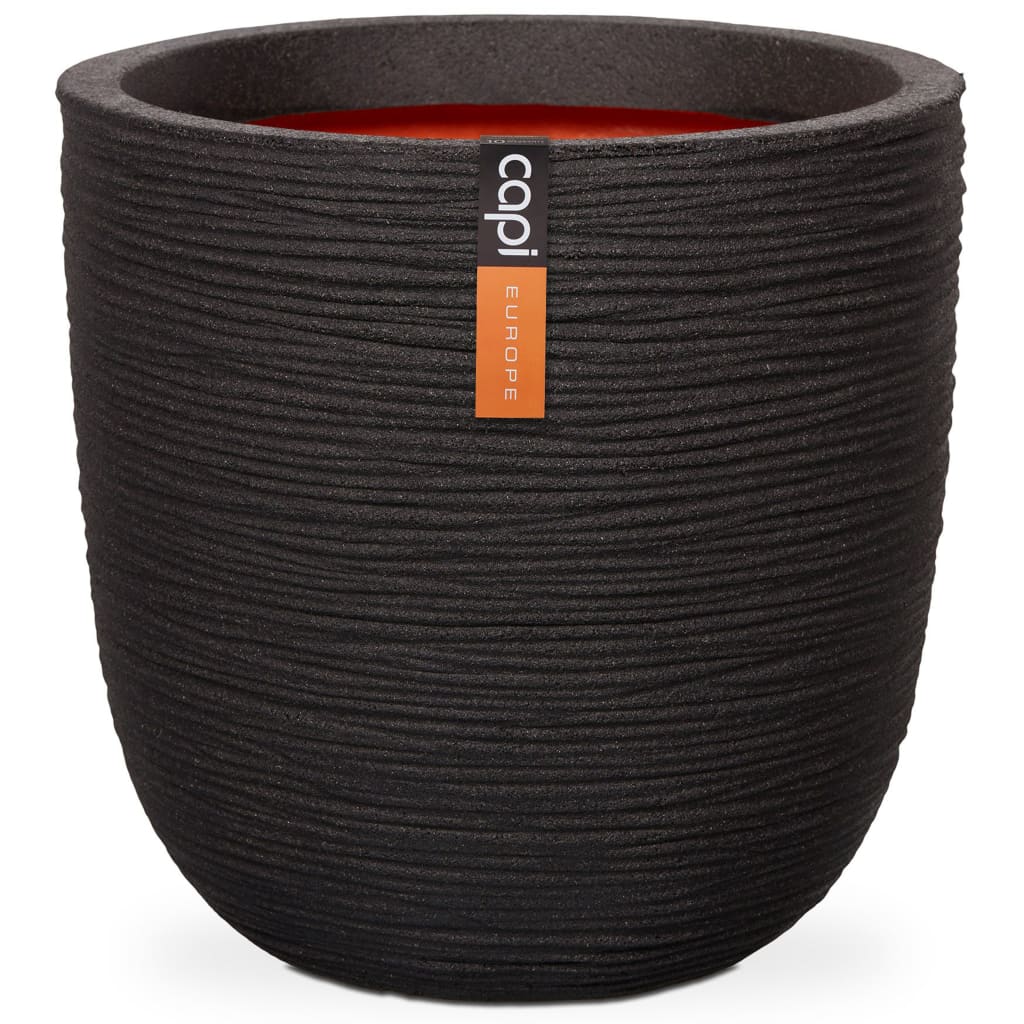 Capi Capi Flowerpot Nature Rib 35x34 cm sort KBLR932