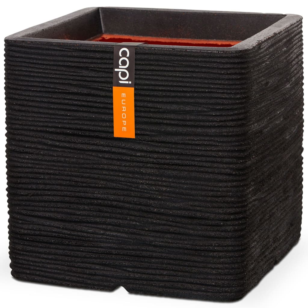 Capi Plaseter Nature Rib Square 40x40 cm Black Kblr903