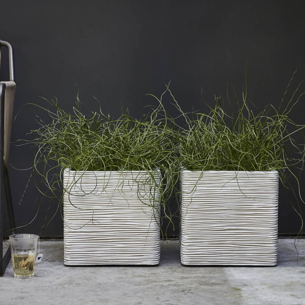 Capi Planter Nature Rib Square 40x40 cm slonovina -kofi903