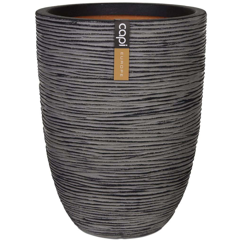 Capi Blummenpot Naturval Rib elegant niddereg 36x47 cm Anthracit Kofz782