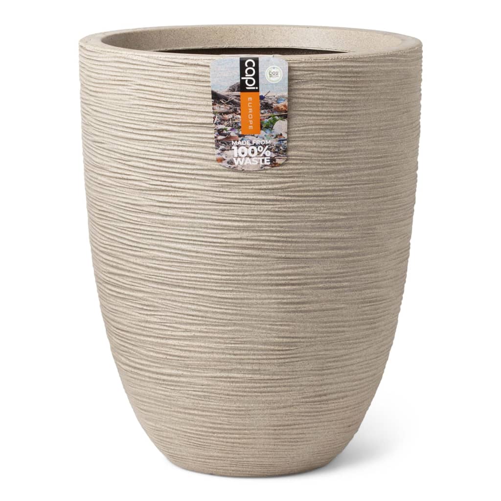 Capi Planter Wash Rib Elegant Low 46x58 cm Terrazzo Beige