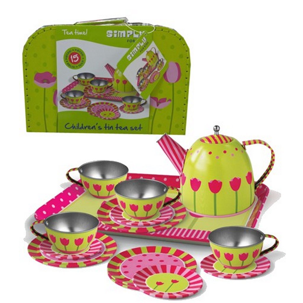 Simplemente para niños, té tulipán colocado en la maleta