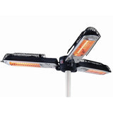 Gespenrte Parasolheizung 2000 W Halogenschwarz und Silber PH10