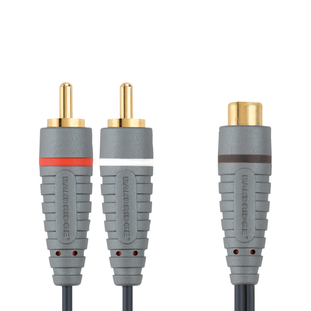 Bandridge Bal4600 Subwoofer Cable 2x RCA Male - RCA žena 0,20 m modrá