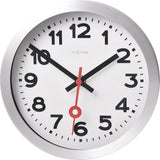 NEXTIME NE-3998AR WALL-Uhrschlitten. 19 cm, gebürstetes Aluminium, 'Station'