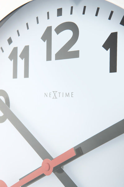 NEXTIME NE-3998AR WALL-Uhrschlitten. 19 cm, gebürstetes Aluminium, 'Station'
