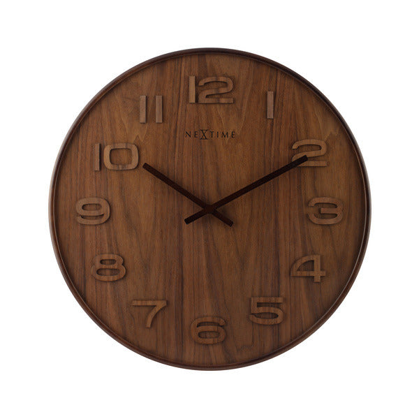 Nextime NE-3096BR Slajd zegar ścienny. 35 cm, drewno, brązowe, „drewniane medium”