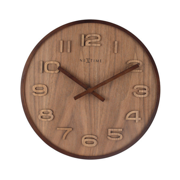 Nextime NE-3096BR Slajd zegar ścienny. 35 cm, drewno, brązowe, „drewniane medium”