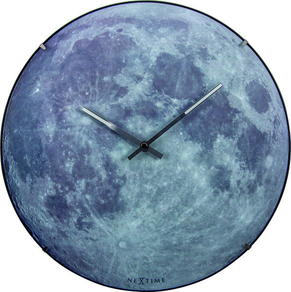 NEXTIME NE-3164 Wall clock slide. 35 cm, ball of glass, 'blue moon dome'