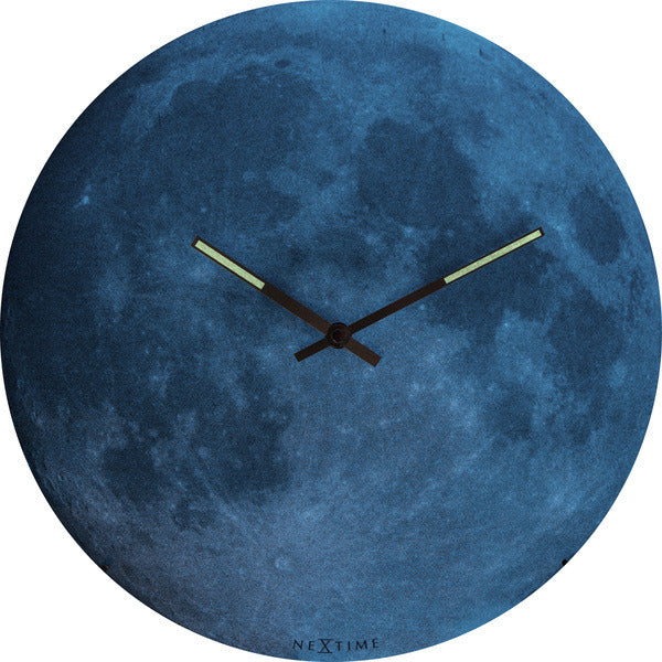 NEXTIME NE-3164 Wall clock slide. 35 cm, ball of glass, 'blue moon dome'
