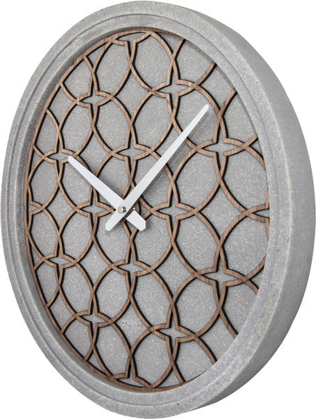 Nextime NE-3212BR Zegar ścienny. 39,5 cm, drewno polrynowe, szary