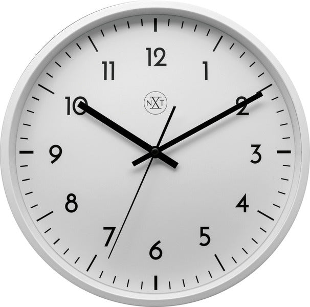 Nextime NX-7320 Zegar ścienny średnica NXT 30 cm z tworzywa sztucznego, biała tarcza