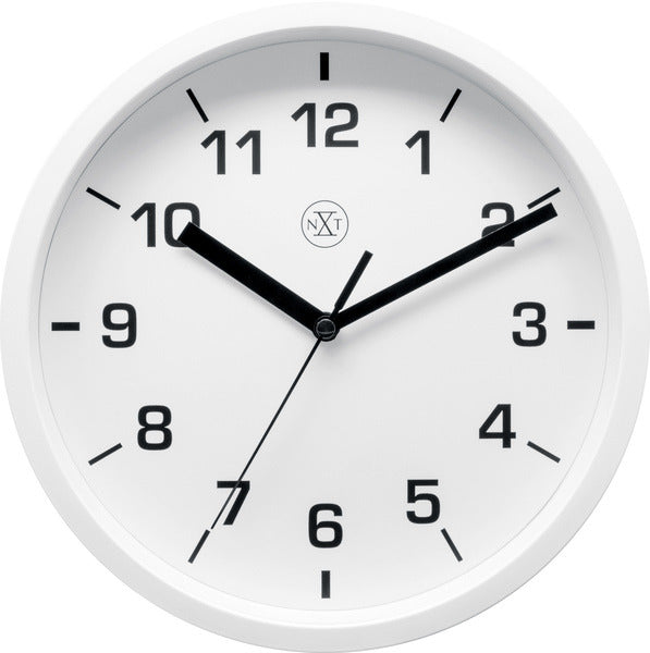 Nextime NX-7321WI Zegar ścienny NXT Średnica 20 cm z tworzywa sztucznego, biała tarcza