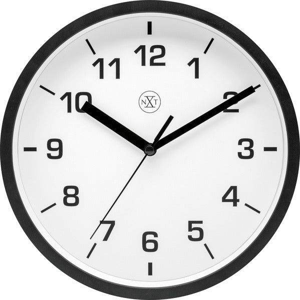 Nextime NX-7321WW Wall Clock NXT DIAMETER 20 cm plast sort, hvid urskive