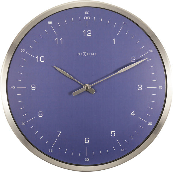 Nextime NE-3243BL Zegar ściany 60 minut Ø33 Metal Blue