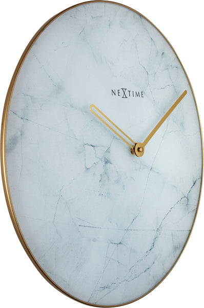 Nextime NE-8189wi veggklokke marmor Ø 40 cm hvit