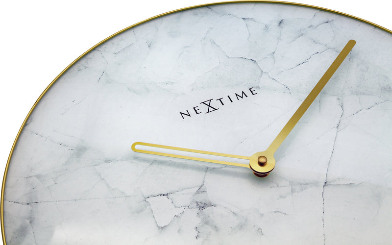 Nextime NE-8189wi veggklokke marmor Ø 40 cm hvit