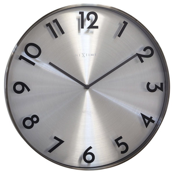 NEXTIME NE -3289GS Metal wall clock - 40cm -quiet clock - Metal - Reflection