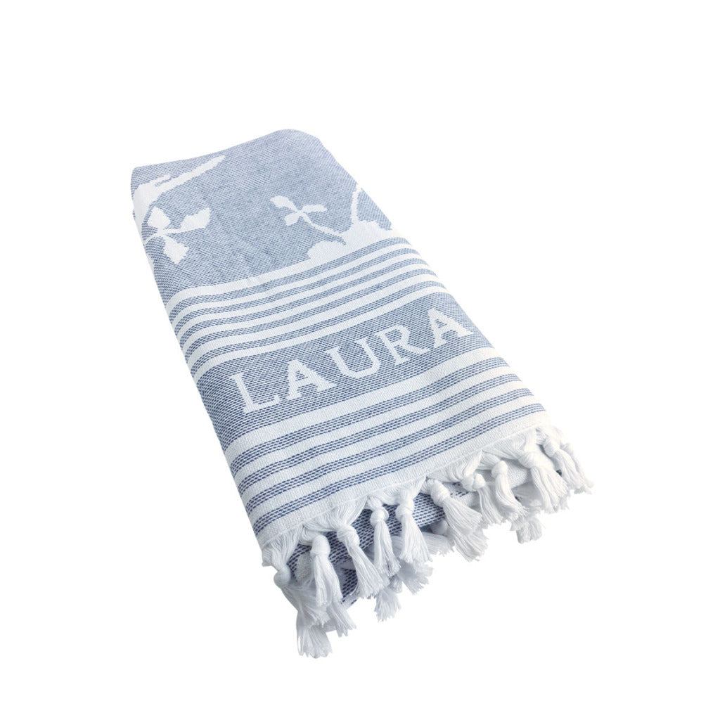 Laura Ashley Hamam cloth Elveed Midnight 90x180 cm Blue White