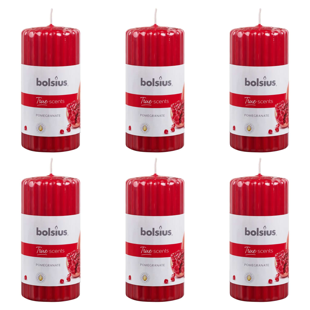 Bolsius Bolsius Duft Kerzen Rippen 6 Stcs 120x58 mm Granatapfel