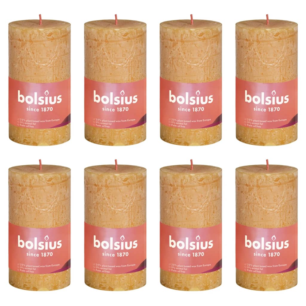 Bolsius Bolsius Stollen Shine 8 St Rustic 100x50 mm med rumenim