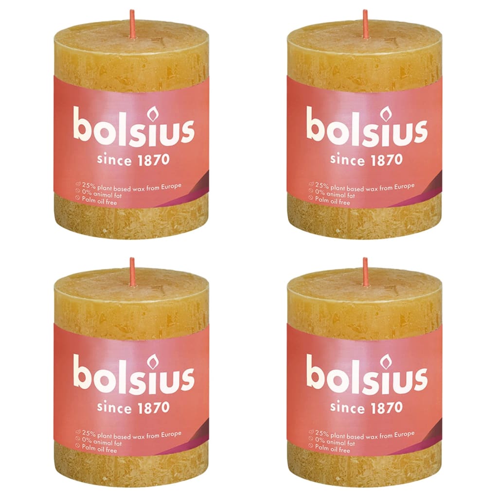 Bolsius Bolsius Stollen Shine 4 St Rustic 80x68 mm Honey Jaune